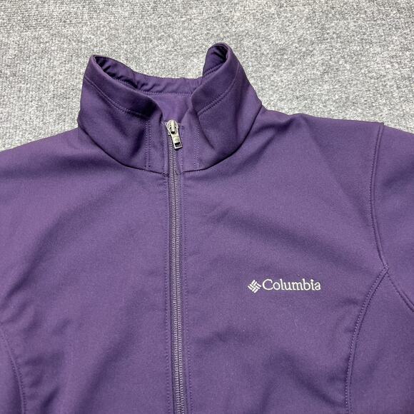 Columbia Softshell Jacket Womens Medium Purple Full Zip Fleece Lined Outdoor - Picture 3 of 10